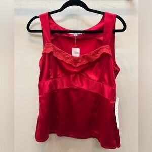 Nanette Lepore Red Satin Top